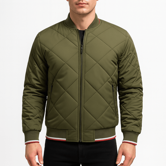 LUXEOUTFIT | Diamond Quilted Bomber Jacket