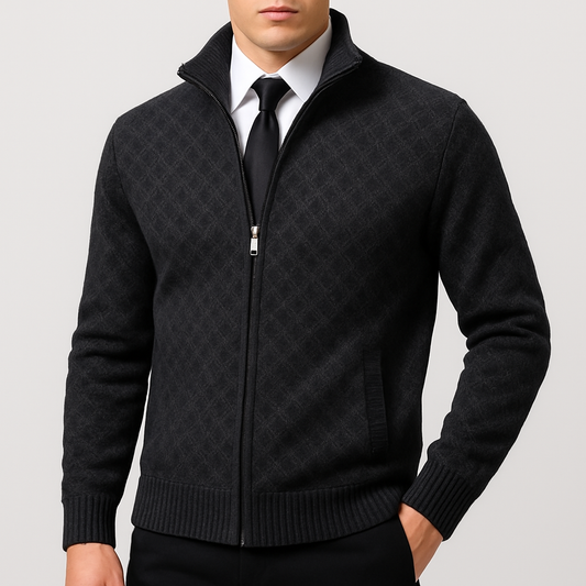 LUXEOUTFIT | Fitted Zip Cardigan