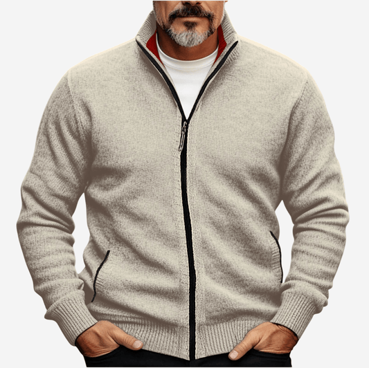 LUXEOUTFIT | Full-Zip Knit Cardigan