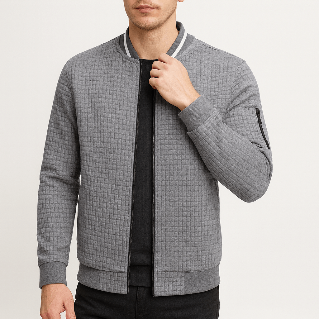 LUXEOUTFIT | Quilted Zip-Up Bomber Jacket