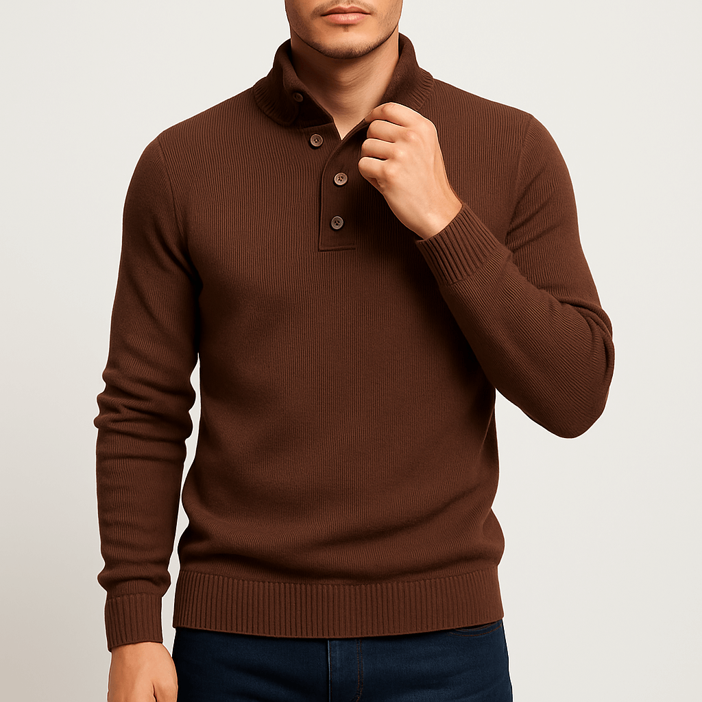 LUXEOUTFIT | Button-Up Knitted Jumper