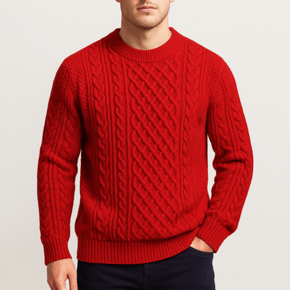 LUXEOUTFIT | Cable Knit Crew Neck Jumper
