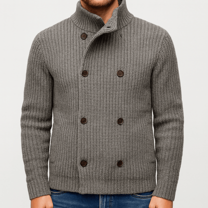 LUXEOUTFIT | Double-Breasted Knit Cardigan