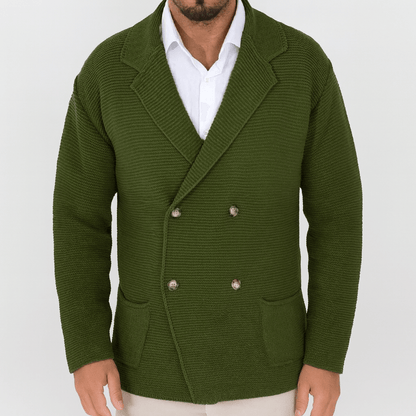 LUXEOUTFIT | Double-Breasted Knit Cardigan