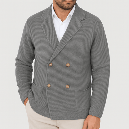 LUXEOUTFIT | Double-Breasted Knit Cardigan