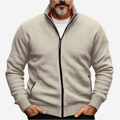 LUXEOUTFIT | Full-Zip Knit Cardigan
