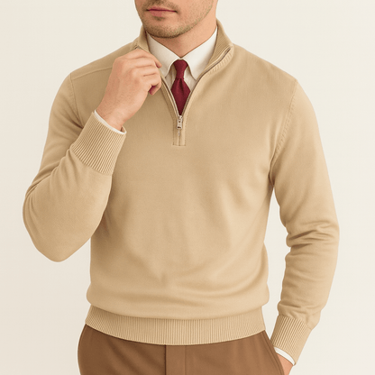 LUXEOUTFIT | Half-Zip Knit Sweater