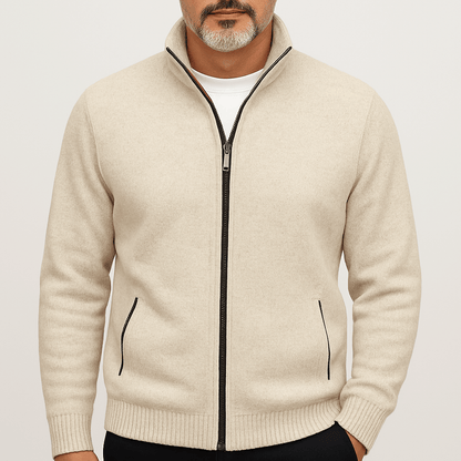 LUXEOUTFIT | High Collar Zip Cardigan