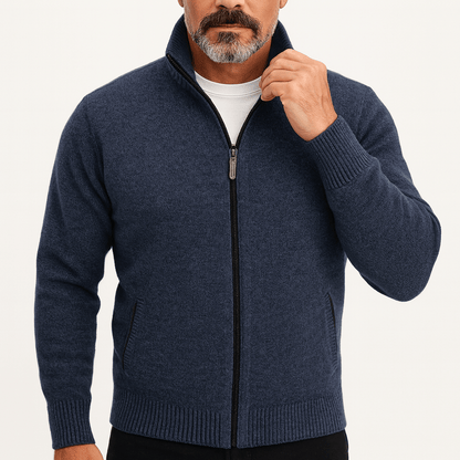 LUXEOUTFIT | High Collar Zip Cardigan