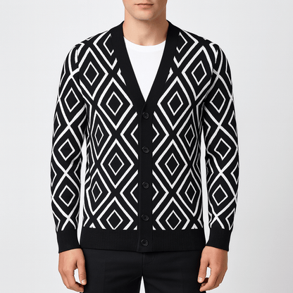 LUXEOUTFIT | Jacquard Slim Cardigan