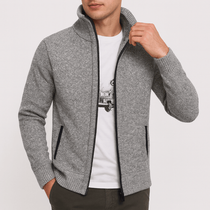 LUXEOUTFIT | Knitted Zip Cardigan