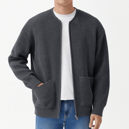 LUXEOUTFIT | Minimalist Zip Cardigan