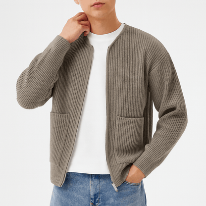 LUXEOUTFIT | Minimalist Zip Cardigan