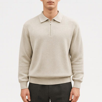 LUXEOUTFIT | Polo Sweater with Zipper