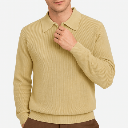 LUXEOUTFIT | Polo Sweater with Zipper
