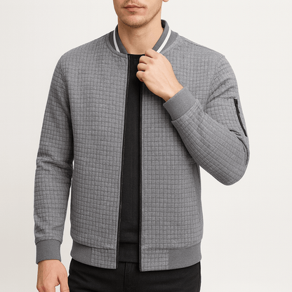 LUXEOUTFIT | Quilted Zip-Up Bomber Jacket
