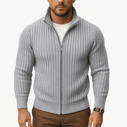 LUXEOUTFIT | Ribbed Zip Cardigan