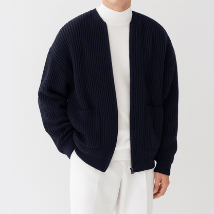LUXEOUTFIT | Trendy Knitted Zip Cardigan