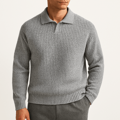 LUXEOUTFIT | Waffle Knit Polo Sweater
