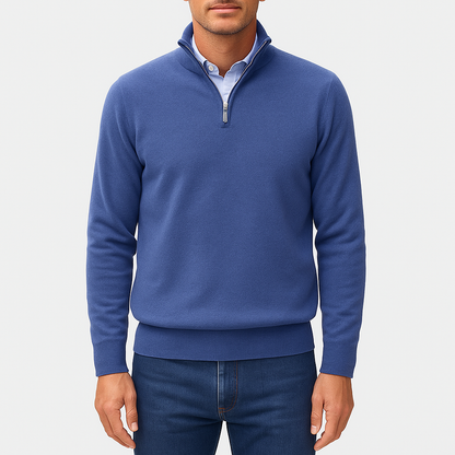 LUXEOUTFIT | Zip Collar Knit Sweater
