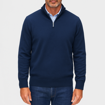 LUXEOUTFIT | Zip Collar Knit Sweater