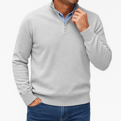 LUXEOUTFIT | Zip Collar Knit Sweater