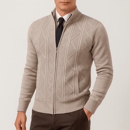 LUXEOUTFIT | Zip-Up Cardigan Sweater