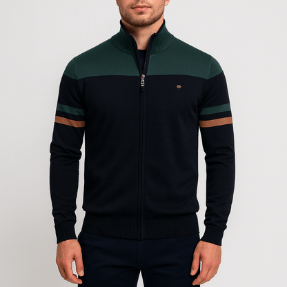 LUXEOUTFIT | Zip-Up Color Block Jacket